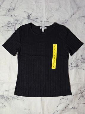 Vintage America Black Ribbed Short Sleeve Tee